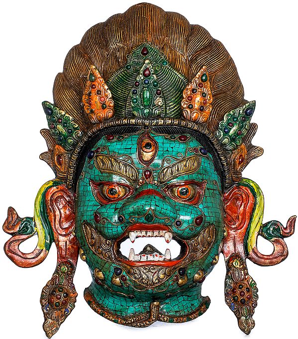 Wrathful Mahakala Wall Hanging Mask - Tibetan Buddhist