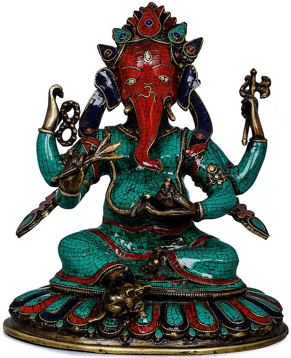 11" Nepalese Ganesha In Brass | Handmade | Made In India