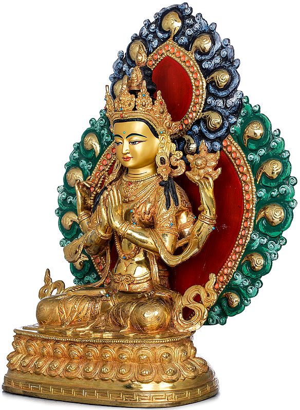 Superfine Tibetan Buddhist Deity Four Armed Avalokiteshvara (Chenrezig ...