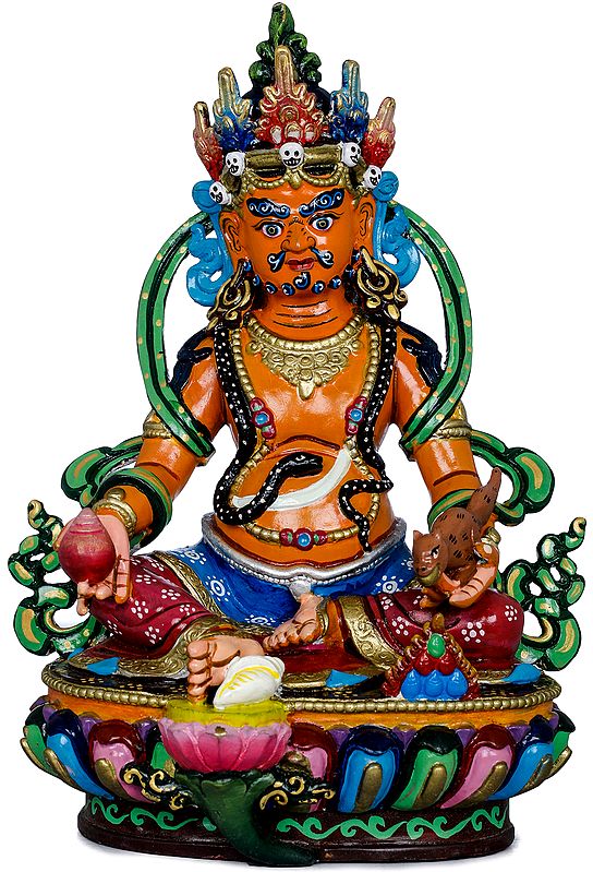 Lord Kubera Copper Idol - God of Wealth and Prosperity (Statue From Nepal)