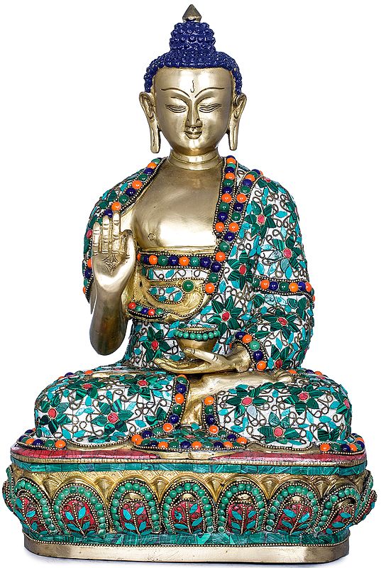 16" The Heavenly Glamour Of The Buddha In Brass | Handmade | Made In India