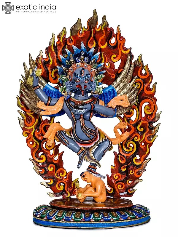 Dancing Garuda Idol - Copper Statue from Nepal
