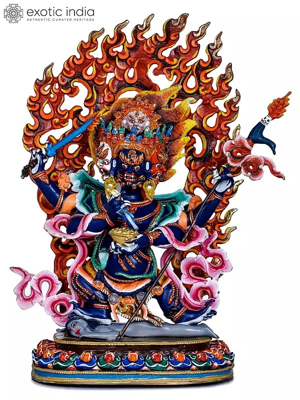 Four Headed Mahakala - Made in Nepal Tibetan Buddhist Deity