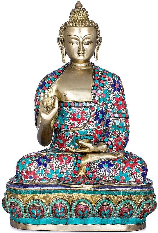 16" Lord Buddha in Preaching Gesture - Tibetan Buddhist In Brass | Handmade | Made In India