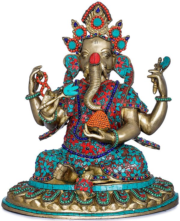 16" Nepalese Form of Ganesha In Brass | Handmade | Made In India