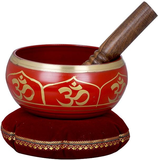 6" Tibetan Buddhist OM Singing Bowl in Brass | Handmade | Made in India