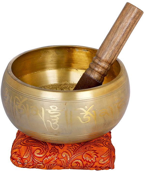 6" Five Dhyani Buddhas Brass Singing Bowl | Handmade | Made in India
