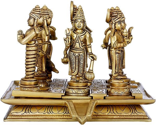 6" Navagraha (The Nine Planets) Deities - With Each Deity Facing the Correct Direction (Highly Auspicious and Suitable for Ritual and Worship for the appeasement of Navagraha or Nine Planets) In Brass | Handmade | Made In India