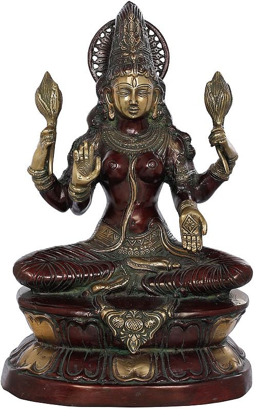 17" Devi Lakshmi as Padmavati In Brass | Handmade | Made In India