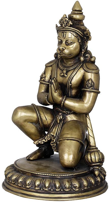 Finely Carved Humble Hanuman - Made in Nepal