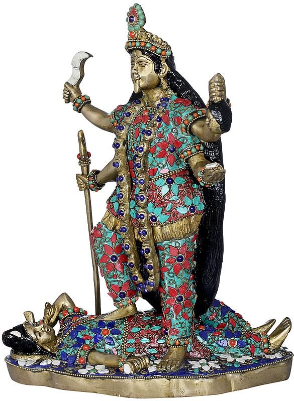13" The Goddess Kali In Brass | Handmade | Made In India