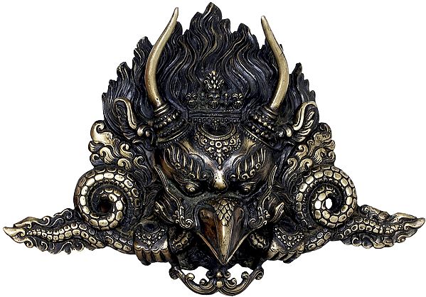 Tibetan Buddhist Garuda Mask With Long Horns - Made in Nepal