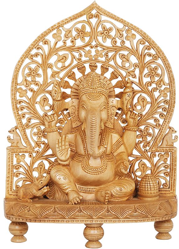 Lord Ganesha Carved in Wood