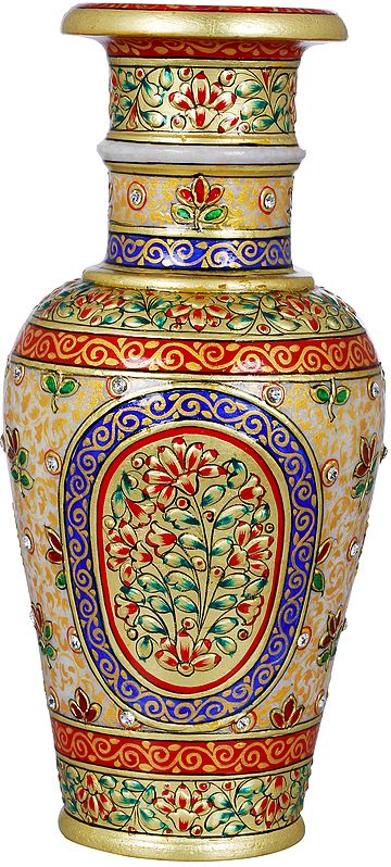 Beautifully Decorated Marble Vase