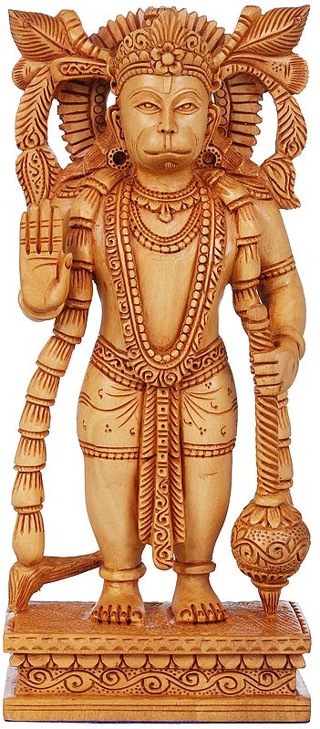 Shri Hanuman Wearing a Long Garland