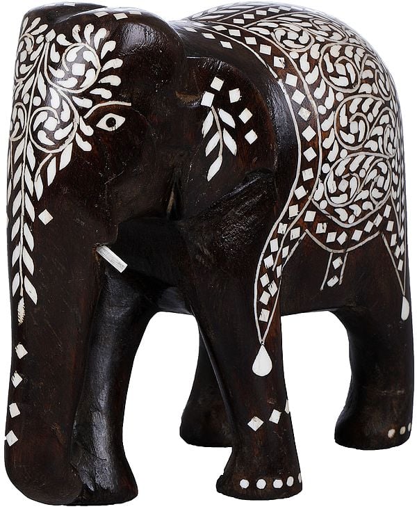 Decorated Wooden Elephant