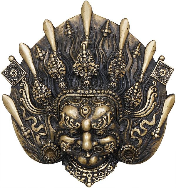 Tibetan Buddhist Mahakala Wall Hanging Mask - Made in Nepal