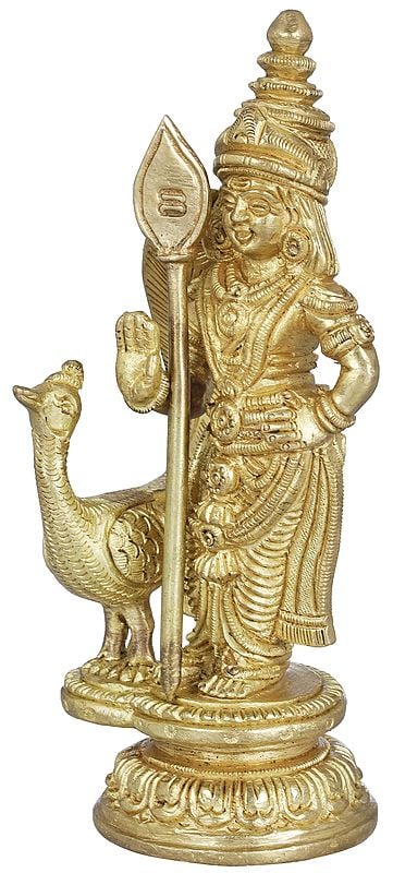 6" Kumara Karttikeya (Murugan Swamy) in Brass | Handmade | Made In India
