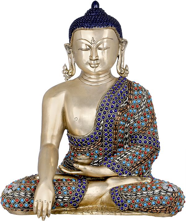 14" Lord Buddha in Dhyana - Tibetan Buddhist In Brass | Handmade | Made In India