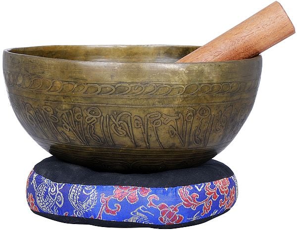 7" Tibetan Buddhist Singing Bowl with Image of Buddha Inside - Made in Nepal | Handmade |