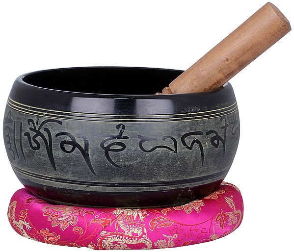 7" Five Dhyani Buddhas Singing Bowl in Brass | Handmade | Made in India
