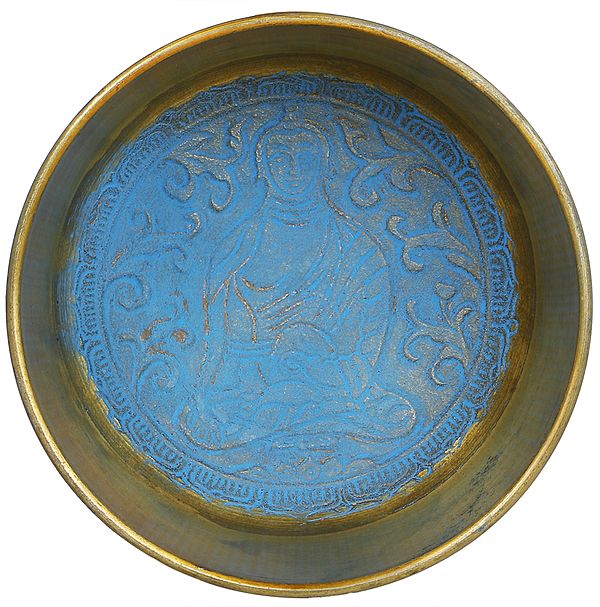 Lord Buddha Singing Bowl Tibetan Buddhist Exotic India Art