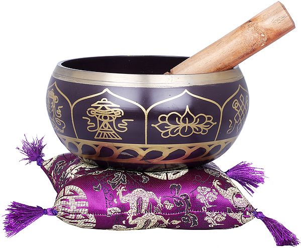 Tibetan Buddhist Singing Bowl in Purple Hue