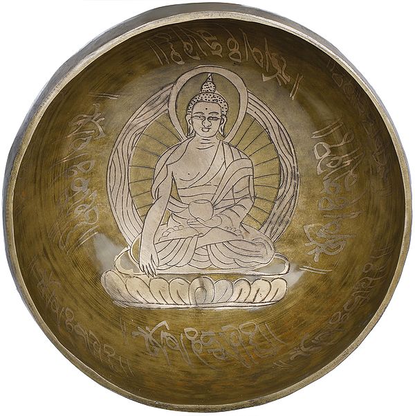 7" Tibetan Buddhist Lord Buddha Singing Bowl Made in Nepal Handmade Exotic India Art