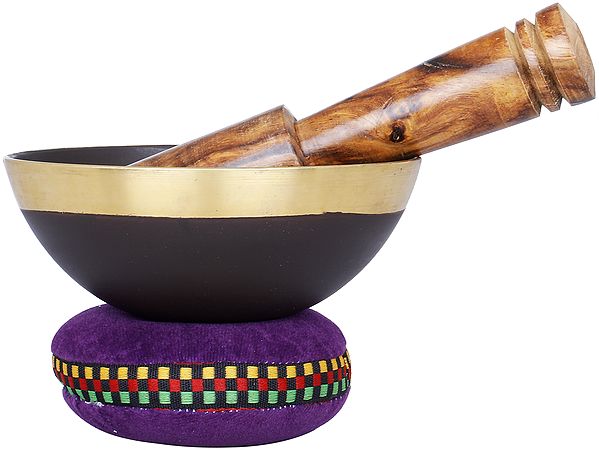 4" Tibetan Buddhist Yoni Singing Bowl in Brass | Handmade | Made in India