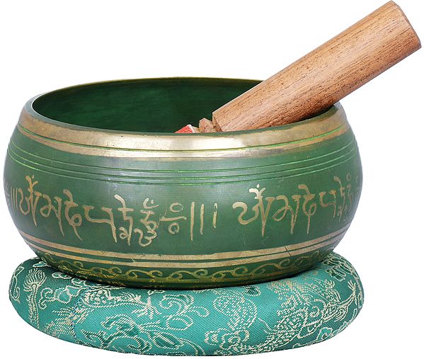 6" Tibetan Buddhist Singing Bowl In Brass | Handmade | Made In India