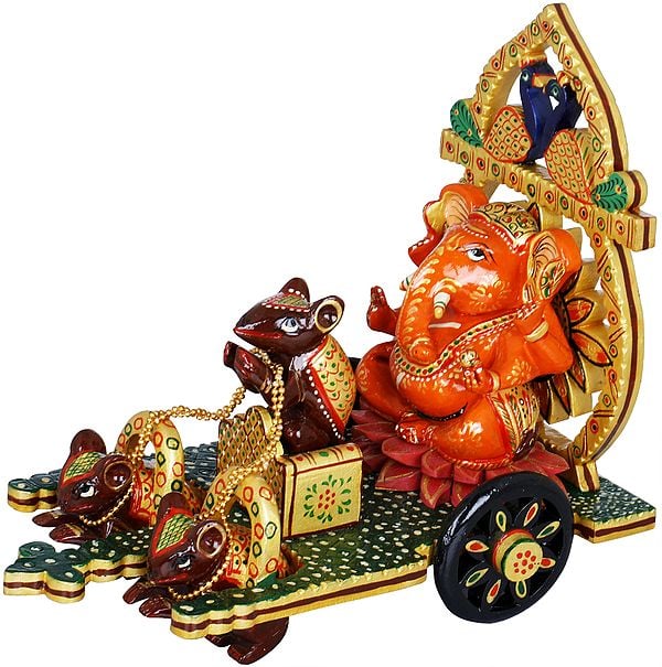Lord Ganesha on Peacock Chariot