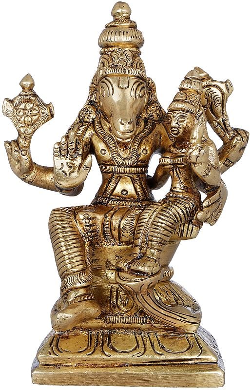 4" Bhagawan Varaha with Devi Bhudevi In Brass | Handmade | Made In India