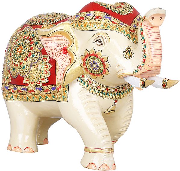 Decorated Elephant with Upraised Trunk (Auspicious According to Vastu)