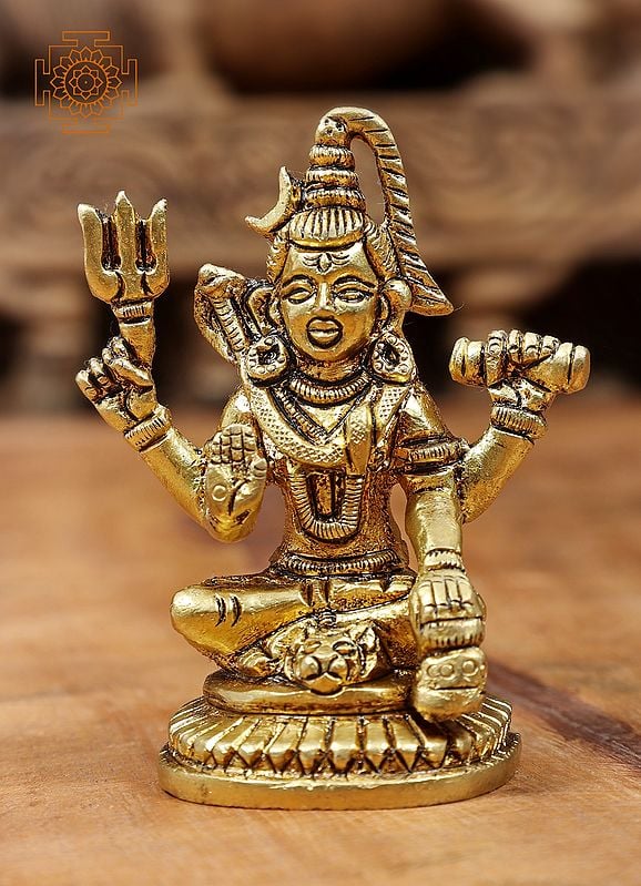 3" Small Size Lord Shiva Statue in Brass | Handmade | Made in India