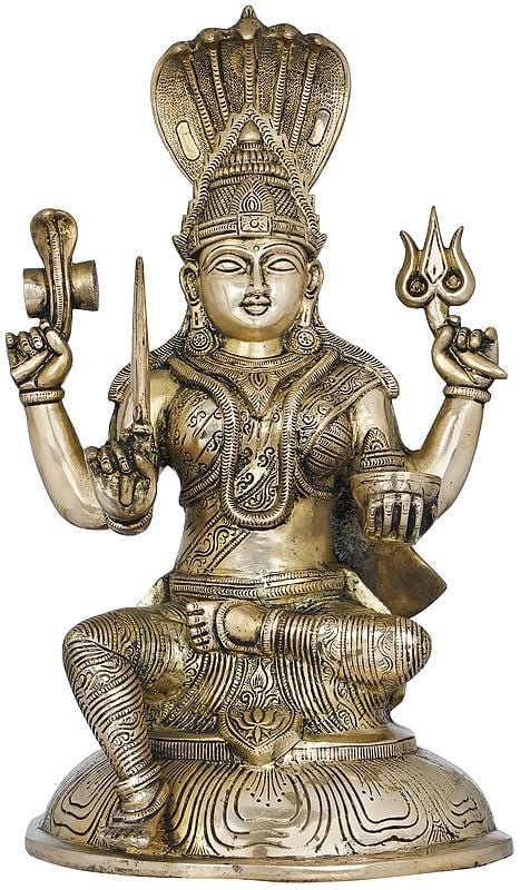 15" South Indian Goddess Durga - Mariamman In Brass | Handmade | Made In India