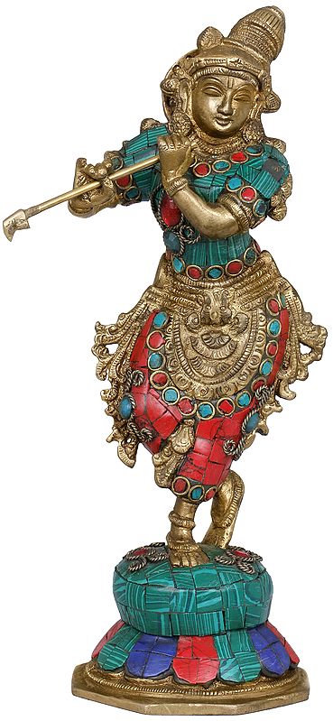 9" Murli Krishna In Brass | Handmade | Made In India