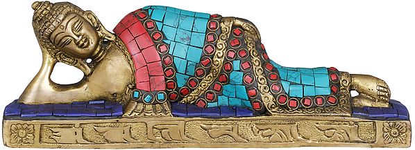 8" Mahaparinirvana Buddha - Tibetan Buddhist In Brass | Handmade | Made In India