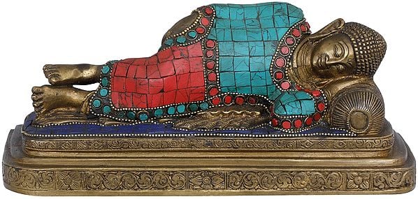 9" Mahaparinirvana Buddha - Tibetan Buddhist In Brass | Handmade | Made In India