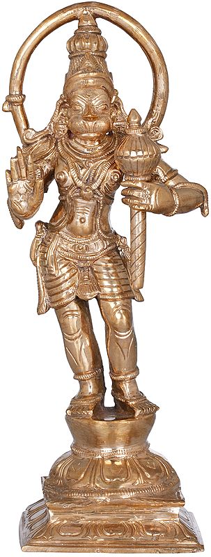 Standing Hanuman, His Long Tail Making His Halo