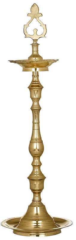 18" Traditional Puja Lamp in Brass | Handmade | Made in India