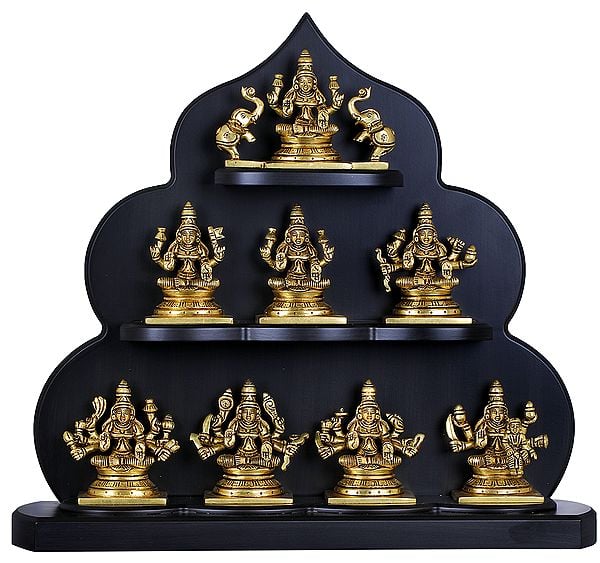 15" Ashtalakshmi Brass Idol | Eight Manifestations of Devi Lakshmi in Brass