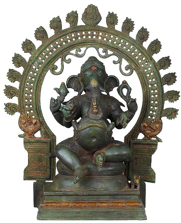 18" Chaturbhuja Ekadanta Ganesha In Brass | Handmade | Made In India
