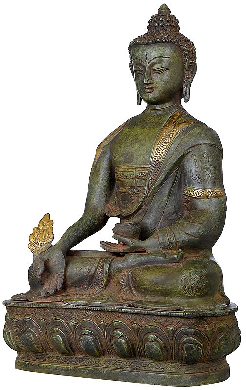 16" Tibetan Buddhist Medicine Buddha In Brass | Handmade | Made In India