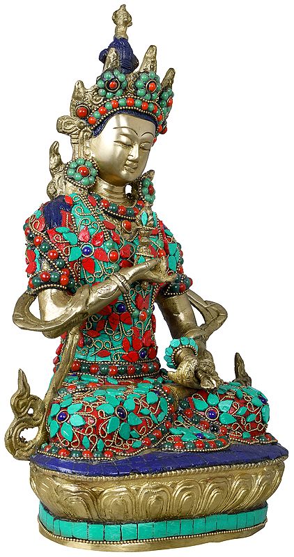 12" Tibetan Buddhist Deity Vajrasattva In Brass | Handmade | Made In India