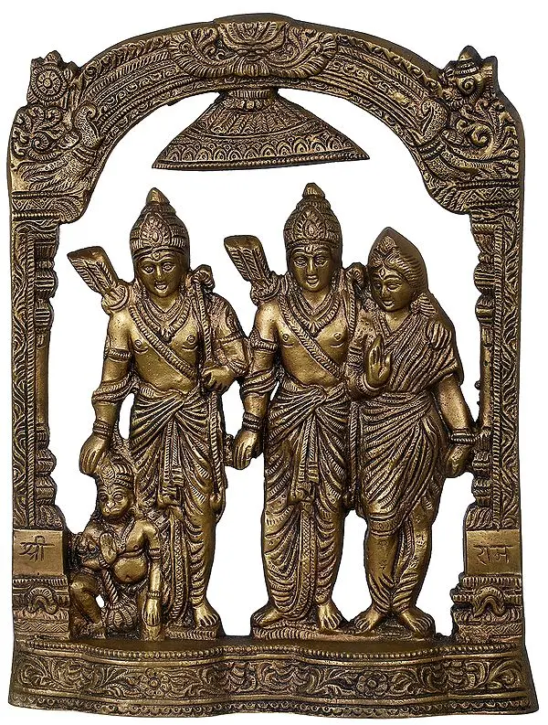 11" Rama Durbar Table Piece Flat Statue In Brass | Handmade | Made In India