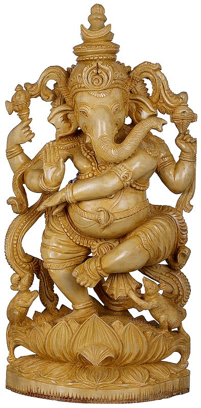 Lord Ganesha Performing Tandava on Lotus