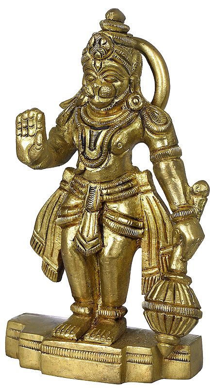 3" Small Blessing Hanuman In Brass | Handmade | Made In India