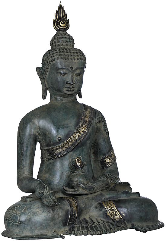 22" Buddha in Varadamudra - Tibetan Buddhist In Brass | Handmade | Made In India