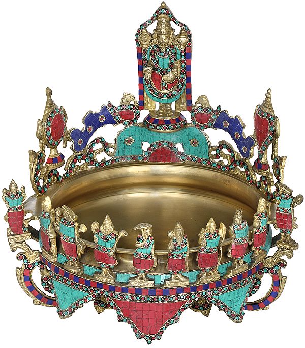 Tirupati Balaji Urli with Dashavatara and Vaishnava Symbols