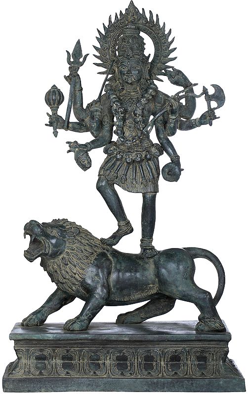 Kali Maa as Durga Standing on a Lion